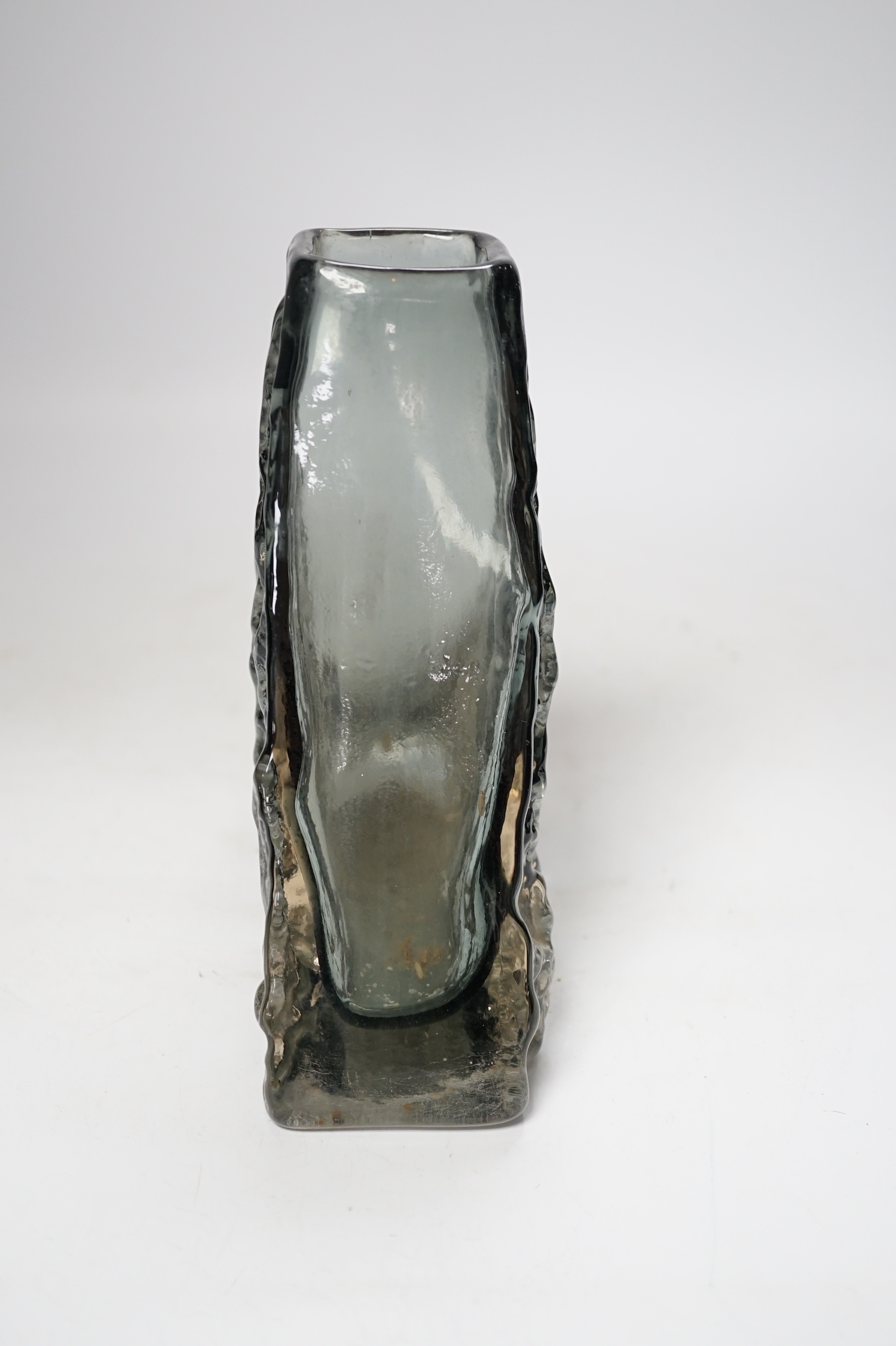 A Whitefriars ‘Pyramid’ vase in ‘pewter’, 18cm